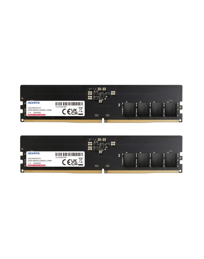 ADATA DDR5 64GB - 4800 - CL - 40 - Dual-Kit - DIMM - AD5U480032G-DT - Premier - Kolor: CZARNY główny