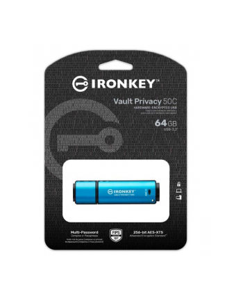 kingston Pendrive 64GB IronKey Vault Privacy 50C AES-256 FIPS-197