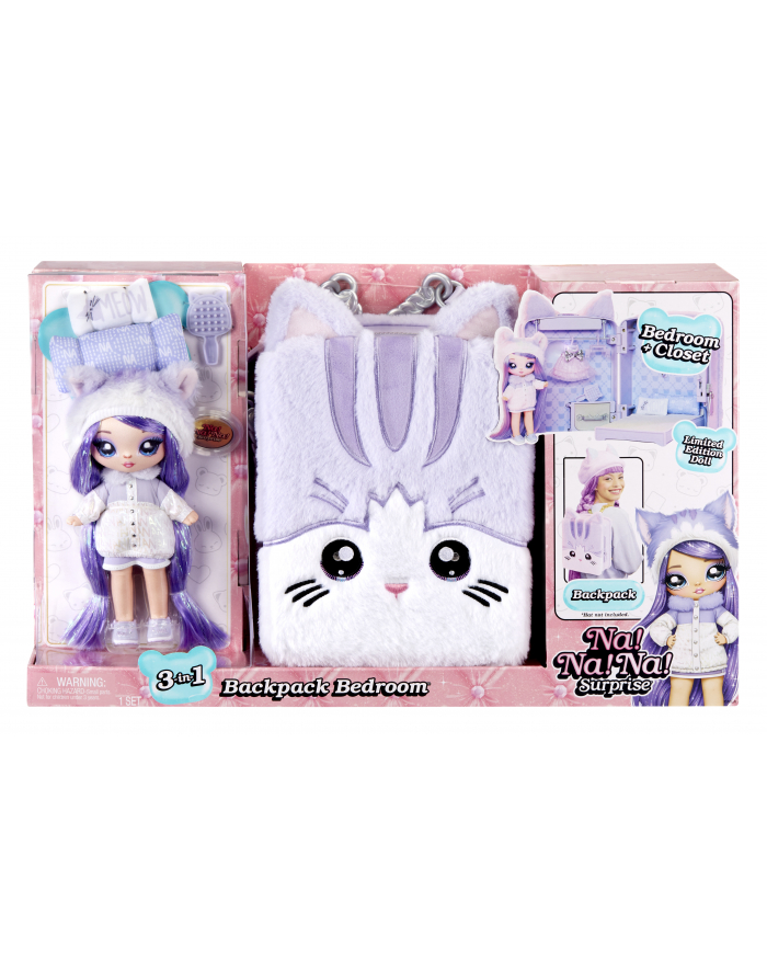 MGA Entertainment Well! N / A! N / A! Surprise 3-in-1 Backpack Bedroom Series 3 Playset - Lavender Kitten Toy Figure główny