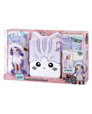 MGA Entertainment Well! N / A! N / A! Surprise 3-in-1 Backpack Bedroom Series 3 Playset - Lavender Kitten Toy Figure