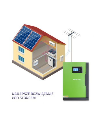 qoltec Hybrydowy inwenter solarny Off-Grid 3,5kW | 100A | 24V | MPPT |  Sinus
