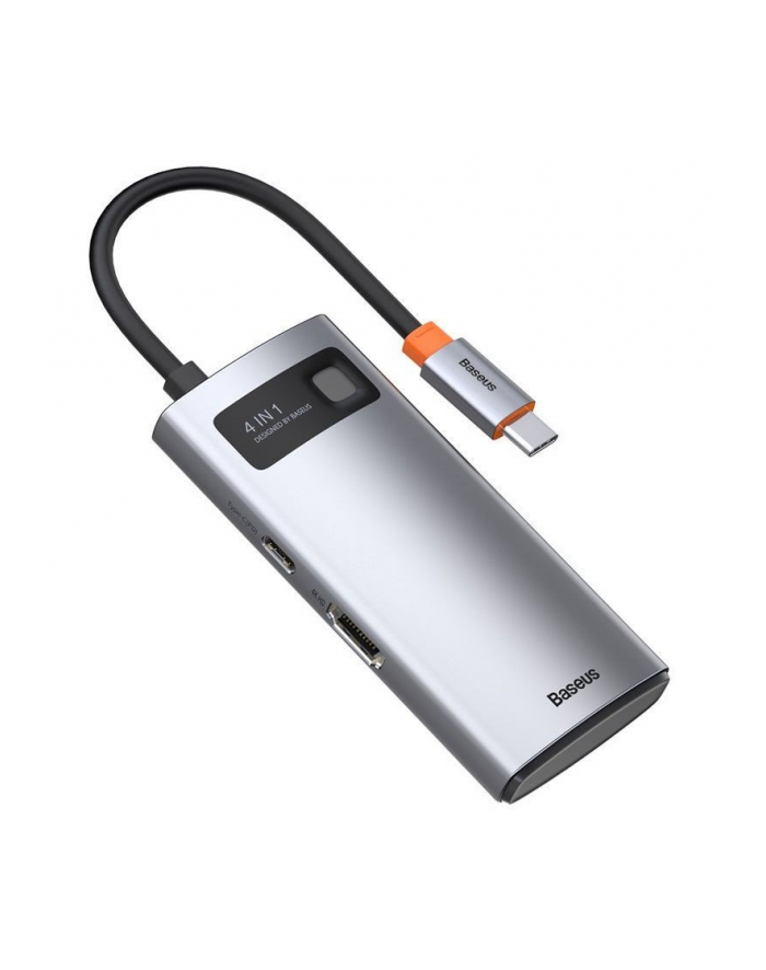 BASEUS  HUB 4W1 METAL GLEAM SERIES, USB-C DO USB 3.0 + USB 2.0 + HDMI + USB-C PD (6953156204621)  (6953156204621) główny