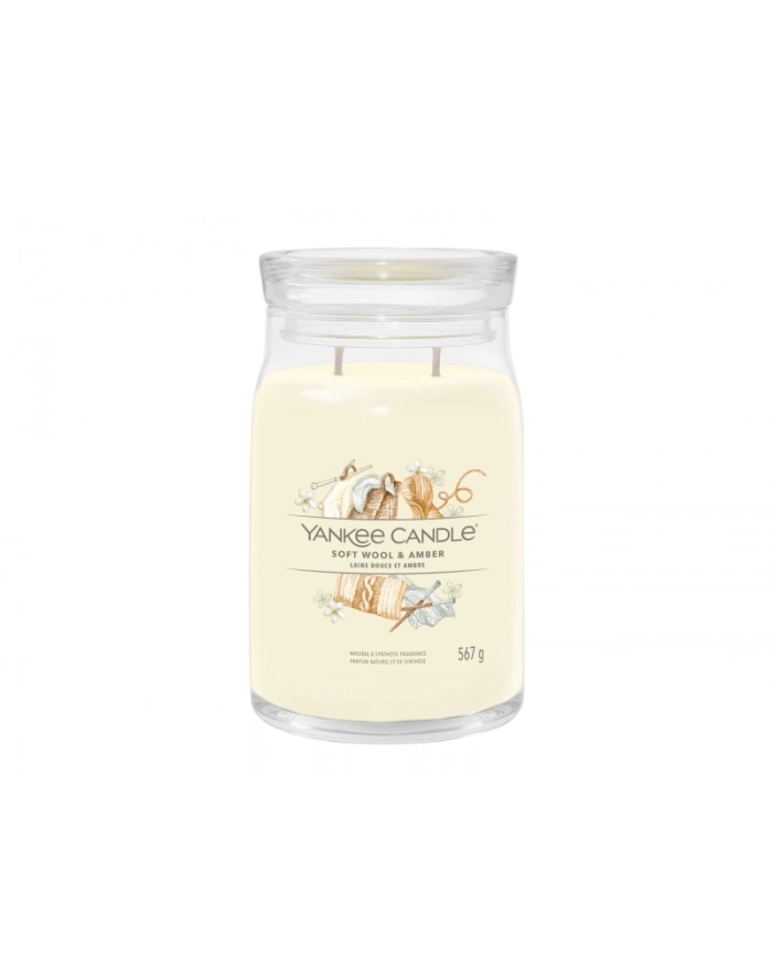 Yankee Candle Signature Soft Wool & Amber Świeca Duża 567g główny