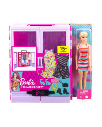 Barbie Szafa Barbie + lalka i akcesoria HJL66 MATTEL