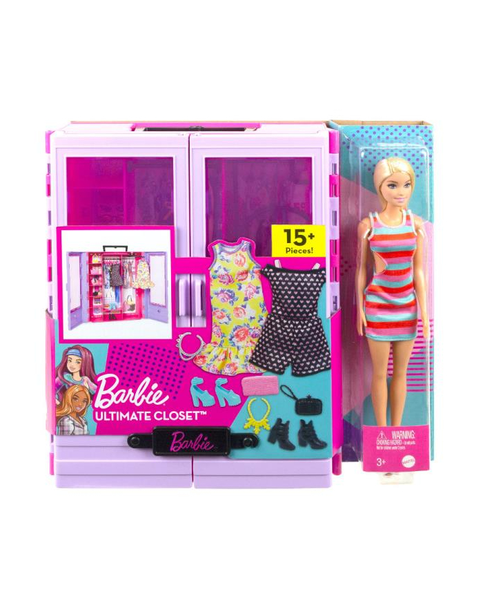 Barbie Szafa Barbie + lalka i akcesoria HJL66 MATTEL główny