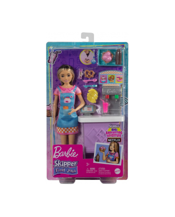 Lalka Barbie Skipper Pierwsza praca Bar z przekąskami HKD79 MATTEL
