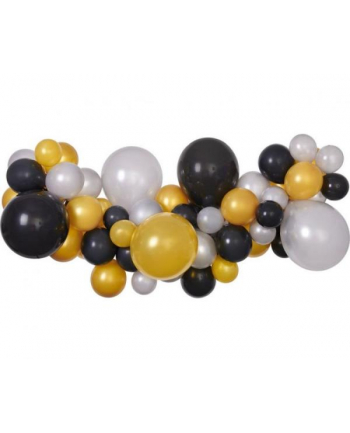godan Girlanda balonowa DIY Srebrno-złoto-czarna, 65 szt. 31379