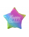 godan Balon foliowy Happy Birthday, gwiazda gradient, nadruk biały, 19''; FG-GHBT - nr 1