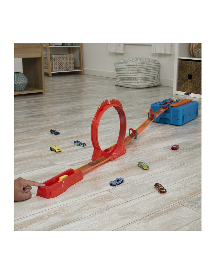 Hot Wheels Track Builder Kaskaderska pętla ognia Zestaw do zabawy HMC04 MATTEL główny