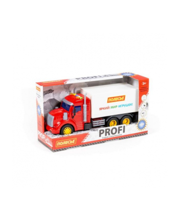 Polesie 93455 '';Profi'';, samochód-ciężarówka inercyjny (ze światłem i dźwiękiem) (czerwono-biały) (w pudełku)