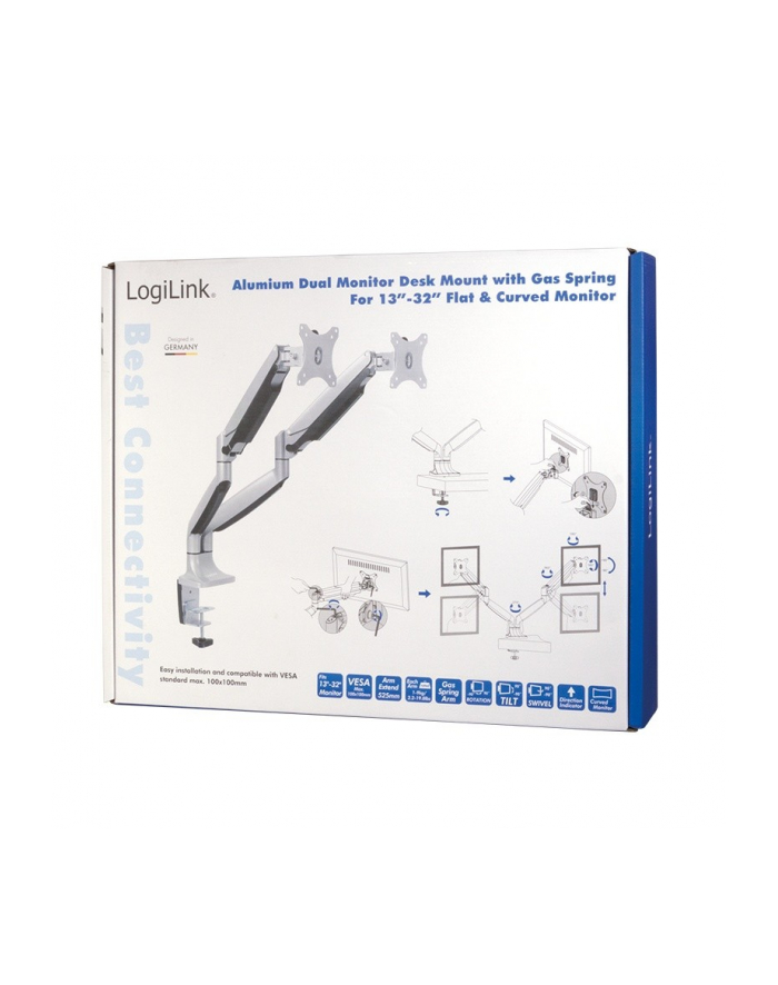 logilink Uchwyt na 2 monitory 13-27 cali, max 2x9kg. główny