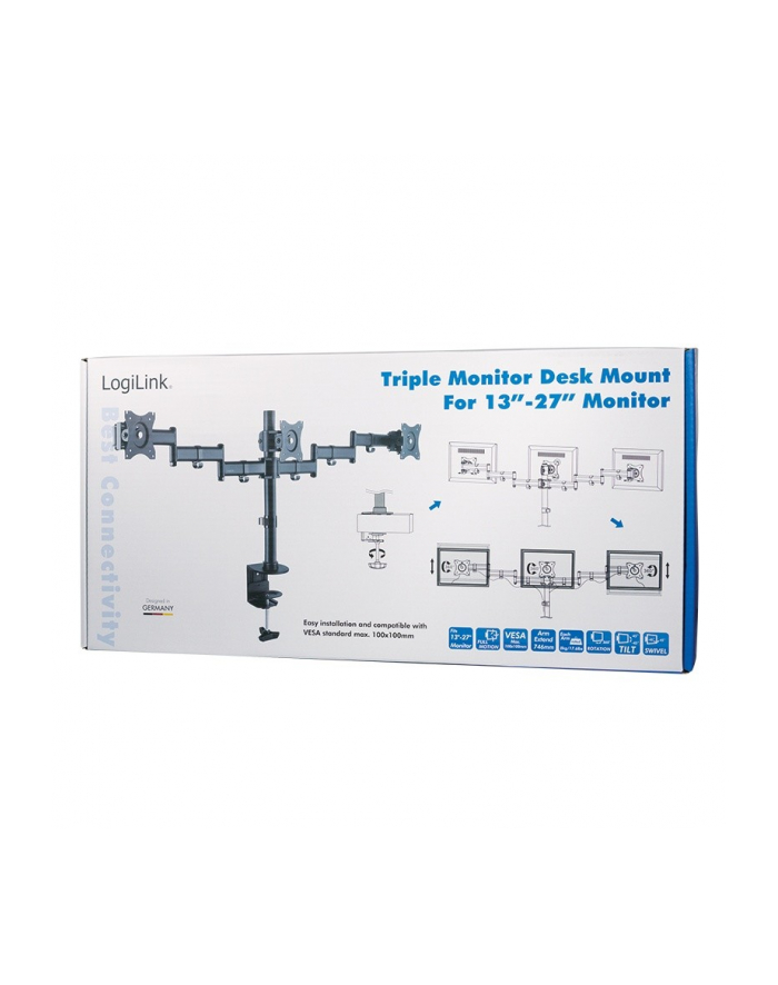 logilink Uchwyt na 3 monitory, 13-27 cali, max. 3x8kg. główny