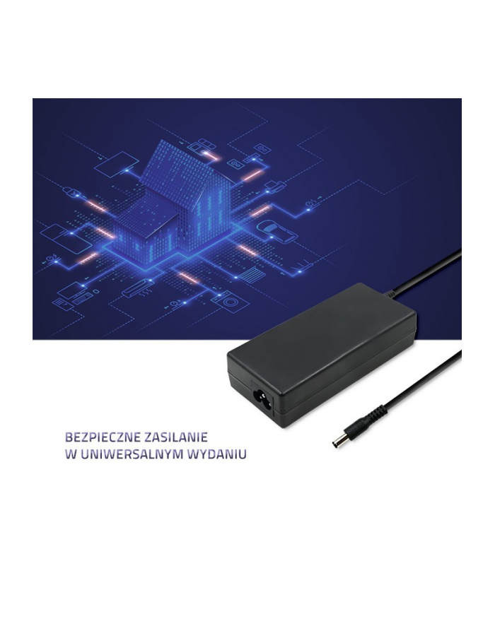 qoltec Zasilacz desktopowy 60W | 12V | 5A | 5.5*2.1 + kabel zasilający główny