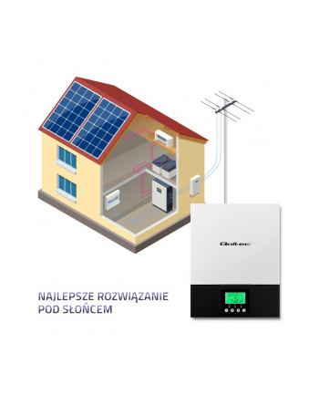 qoltec Hybrydowy inwerter solarny Off-Grid 1.5kW | 80A | MPPT | Sinus