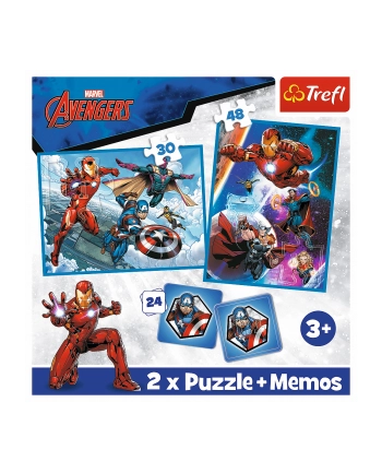 Puzzle 2w1 + memos Avengers Bohaterowie w akcji 93333 Trefl