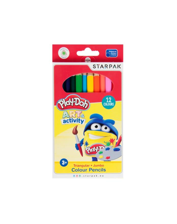 Kredki ołówkowe 12 kolorów Jumbo trójkątne Play-Doh Starpak główny
