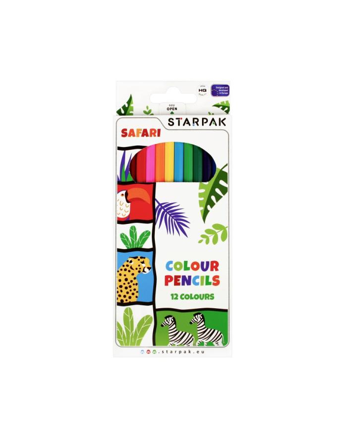 Kredki ołówkowe 12 kolorów Safari Starpak główny