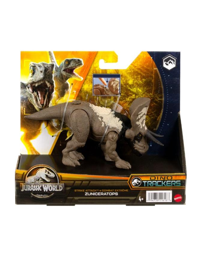 Jurassic World Nagły atak Dinozaur Zuniceratops ruchoma figurka HLN66 HLN63 MATTEL główny