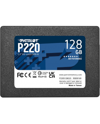 patriot Dysk SSD 128GB P220 550/480 MB/s SATA III 2.5