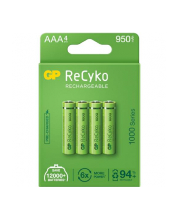 GP 4 X AKUMULATORKI AAA / R03 GP RECYKO 1000 SERIES NI-MH 950MAH 100AAAHCE-5EB4