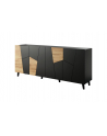 cama meble Komoda ETNA 200x42x82 czarny mat + dąb craft - nr 1