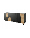 cama meble Komoda ETNA 200x42x82 czarny mat + dąb craft - nr 3