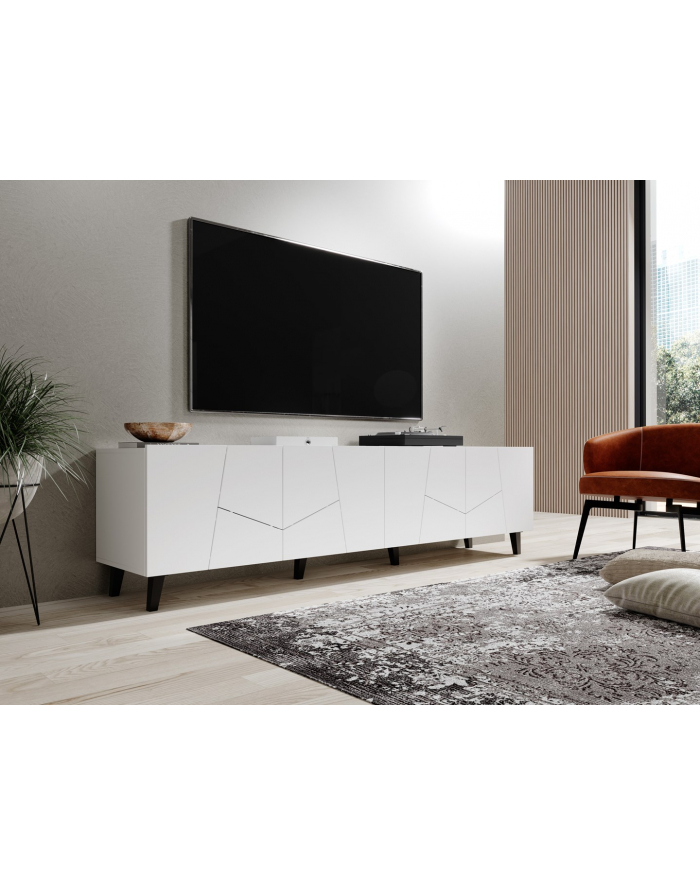 cama meble Szafka RTV ETNA 200x42x52 biały mat główny