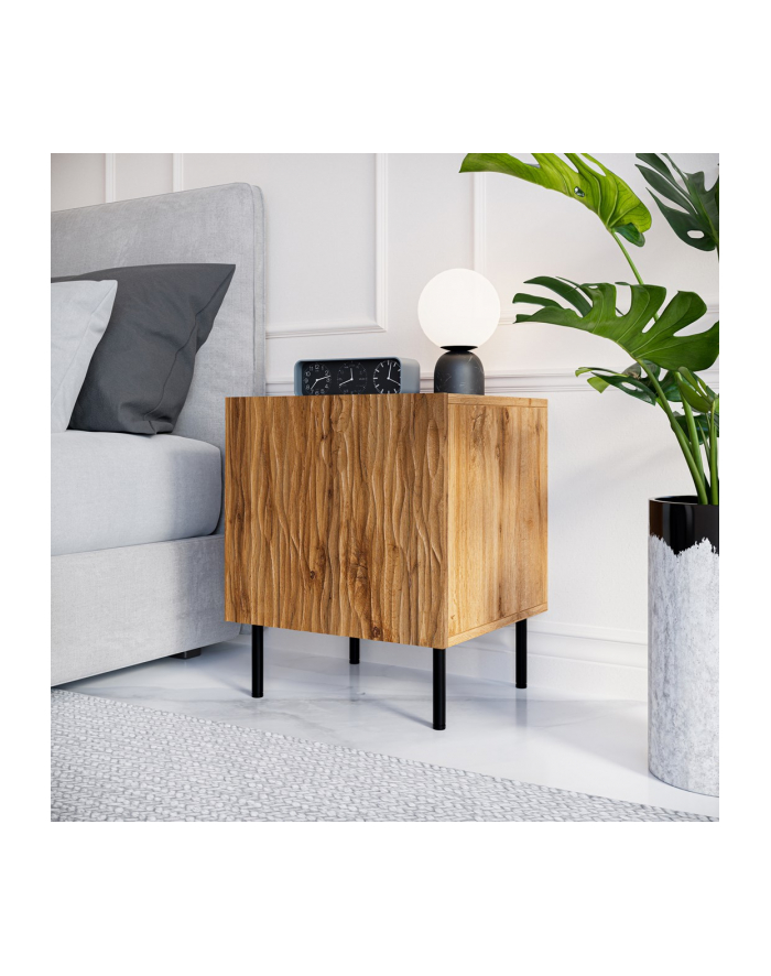 cama meble Szafka nocna 2szt JUNGLE 53 5x40 5x44 dąb wotant + czarne nóżki główny