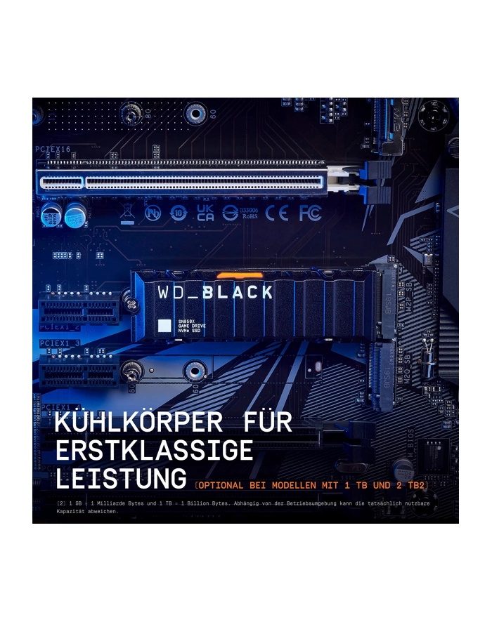 Dysk SSD WD Black SN850X WDS100T2XHE (1 TB ; M2; PCIe NVMe 40 x4; heatsink) główny