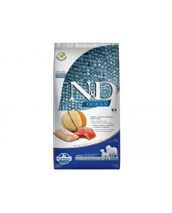 FARMINA N'D OCEAN DOG SALMON COD'CANTALOUPE MELON MEDIUM MAXI 12kg