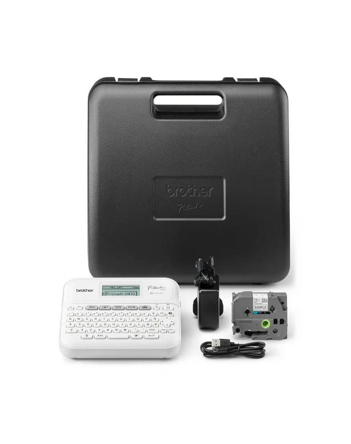 BROTHER Label printer PT-D410VP desktop TZe 3.5-18mm easy-to-read graphic display P-touch carrying case główny