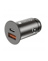 TECHLY Mini Car Charger USB-A and USB-C Fast Charge 3.0 38W Black Metal - nr 14