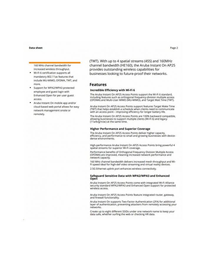 hewlett packard enterprise HPE Aruba Instant On AP25 Access Point Bundle With PSU Base (wersja europejska) Includes 12V/18W Power Adaptor with Localized Power Cord główny