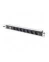 Listwa zasilająca PDU 19'''', 1U, 7 gniazd, moc: 16A, 4000W, aluminiowa, włącznik, 2m - nr 14