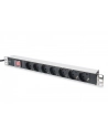 Listwa zasilająca PDU 19'''', 1U, 7 gniazd, moc: 16A, 4000W, aluminiowa, włącznik, 2m - nr 19