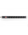 Listwa zasilająca PDU 19'''', 1U, 7 gniazd, moc: 16A, 4000W, aluminiowa, włącznik, 2m - nr 20