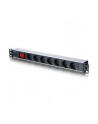 Listwa zasilająca PDU 19'''', 1U, 7 gniazd, moc: 16A, 4000W, aluminiowa, włącznik, 2m - nr 25