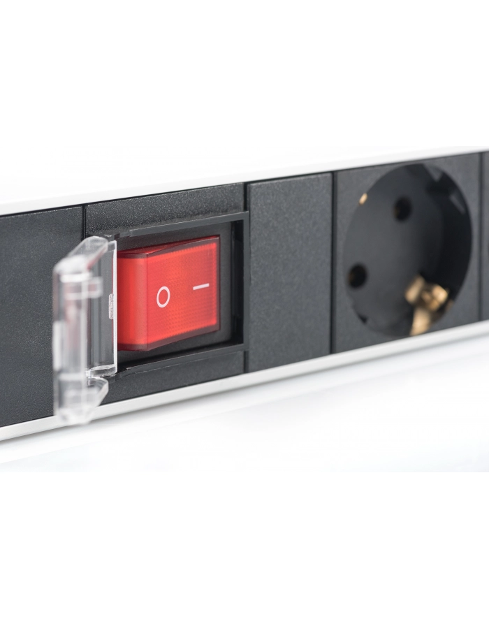 Listwa zasilająca PDU 19'''', 1U, 7 gniazd, moc: 16A, 4000W, aluminiowa, włącznik, 2m główny