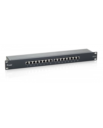 Patch panel 16 port 1U kat.6 ekranowany czarny