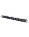Listwa zasilająca PDU 19'''', 1U, 8 gniazd, moc: 16A, 4000W, aluminiowa, 2m - nr 4