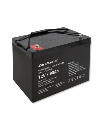 qoltec Akumulator AGM | 12V | 80Ah