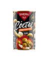 Mix warzywno owocowy SARASA ''Coctel Mediterraneo'' puszka 1450g / zielone oliwki, cebulki koktajlowe, małe korniszony, papryka, marchew oraz papryczki chilli - nr 1