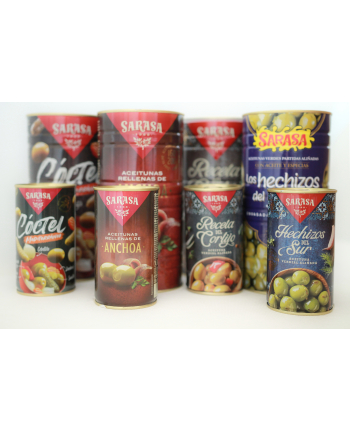 Mix warzywno owocowy SARASA ''Coctel Mediterraneo'' puszka 4200g / zielone oliwki, cebulki koktajlowe, małe korniszony, papryka, marchew oraz papryczki chilli