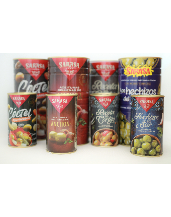 Mix warzywno owocowy SARASA ''Coctel Mediterraneo'' puszka 4200g / zielone oliwki, cebulki koktajlowe, małe korniszony, papryka, marchew oraz papryczki chilli główny