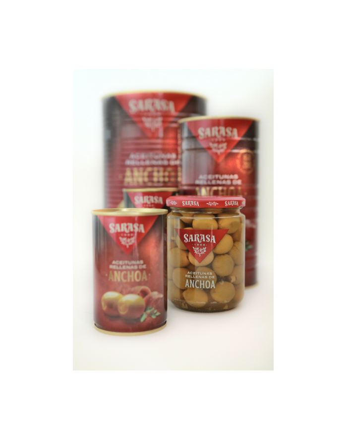 Oliwki SARASA Anchoa słoik 440g zielone oliwki nadziewane pastą anchois - bez pestki główny