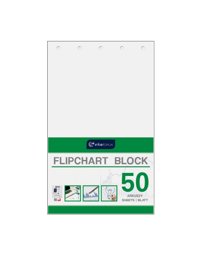 Blok do flipcharta 64x100cm 50 kartek gładki INTERDRUK główny