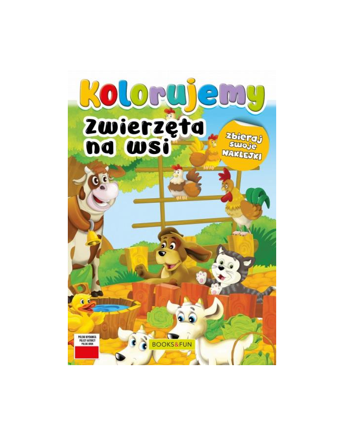 booksandfun Kolorowanka Kolorujemy zwierzęta na wsi. Books and fun główny