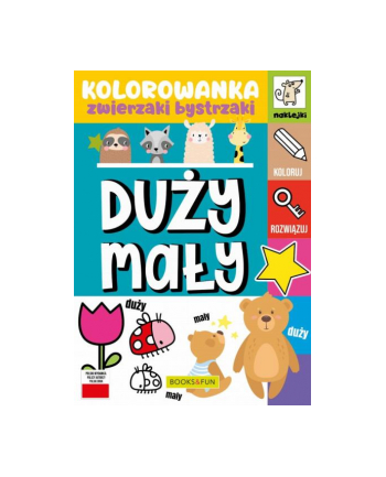 booksandfun Kolorowanka Zwierzaki bystrzaki Duży - mały. Books and fun