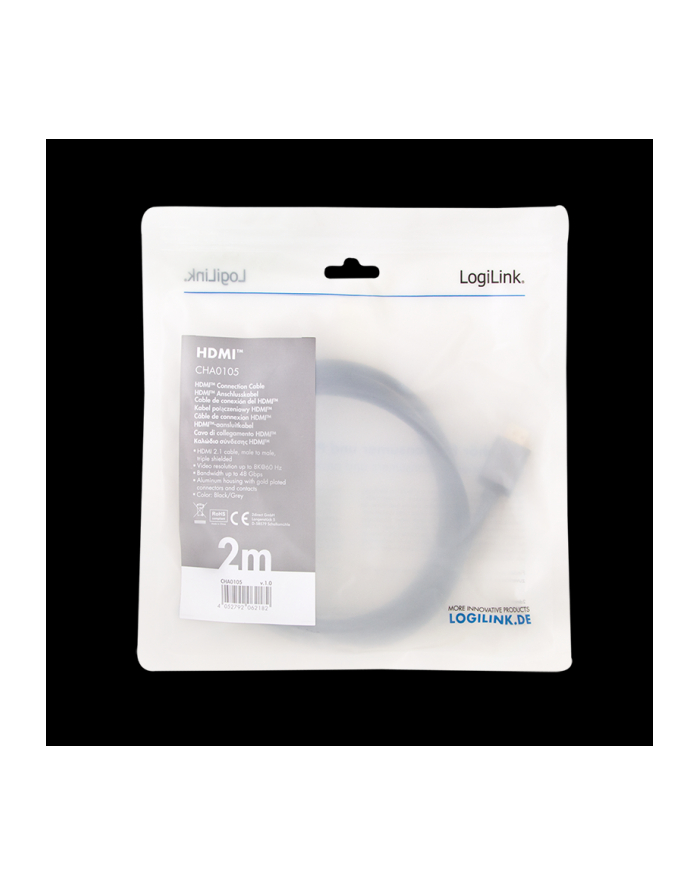 logilink Kabel HDMI 2.1 8K/60Hz  Aluminiowy 2m główny