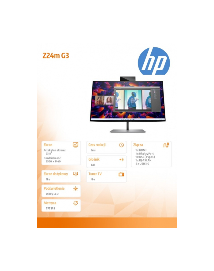 hp inc. Monitor Z24m G3 QHD Conferencing     4Q8N9AA główny